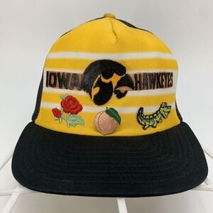 Vintage Iowa Hawkeyes Florida Gators Peach Rose Bowl Snapback Mesh Back Hat